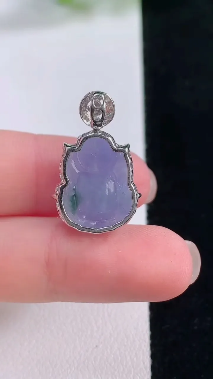 天然A货翡翠18K金紫罗兰貔貅吊坠，尺寸17-15-9，重量:4.03g
11月30日