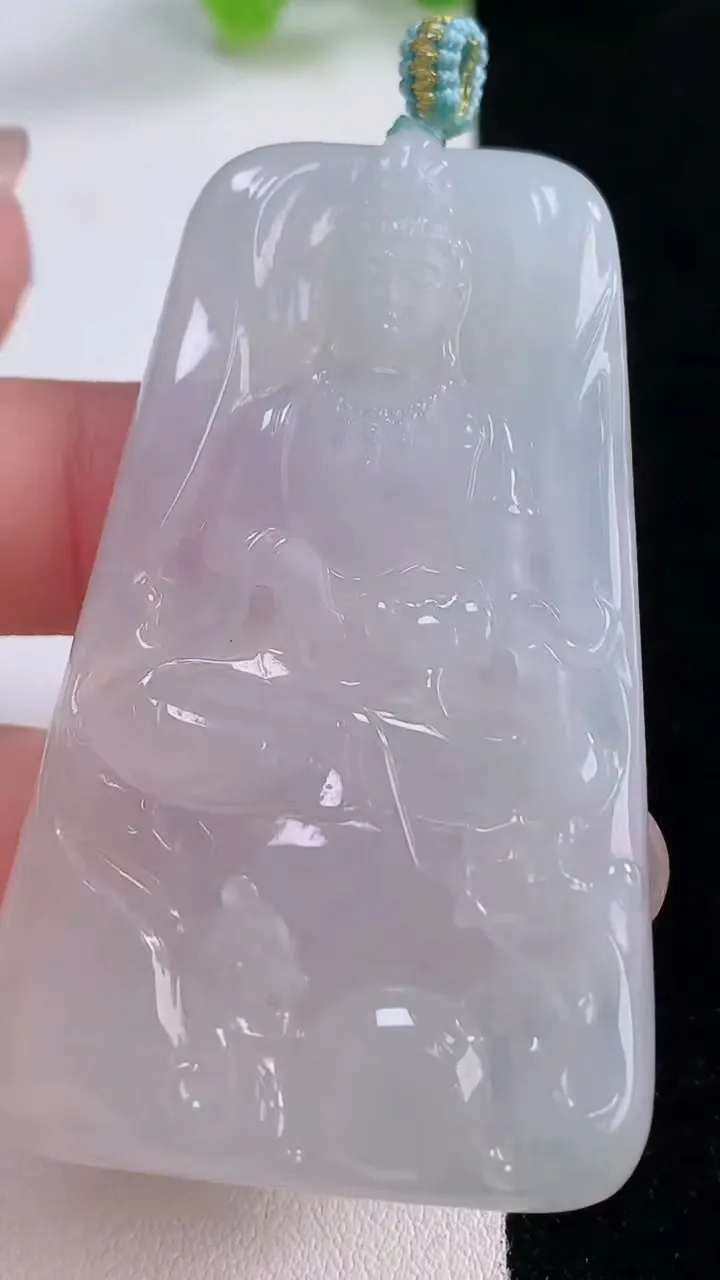 天然A货翡翠冰种文殊菩萨吊坠，尺寸59.5-36-6.5，重量:31.92g
11月30日