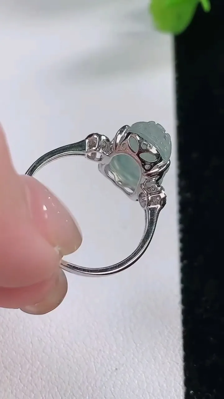 天然A货翡翠种飘花貔貅戒指，尺寸17.2-12-9.7-7.2，重:2.45g2025年11月30日
工厂直销收藏佳品,种好水足，色泽均匀，有种有色，上手高大气！