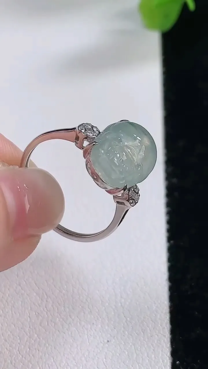 天然A货翡翠种飘花貔貅戒指，尺寸17.2-12-9.7-7.2，重:2.45g2025年11月30日
工厂直销收藏佳品,种好水足，色泽均匀，有种有色，上手高大气！