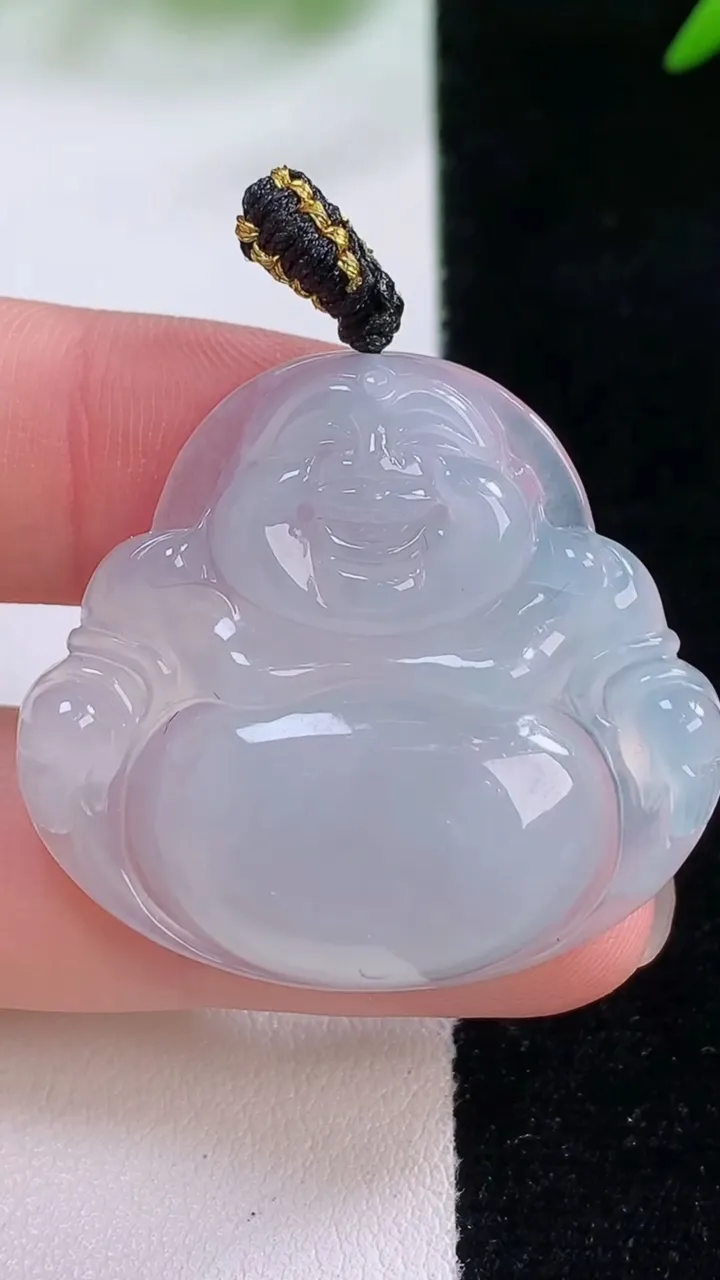 天然A货翡翠冰种紫罗兰佛公吊坠，尺寸31.7-35.2-5.5，重量:9.01g
11月30日