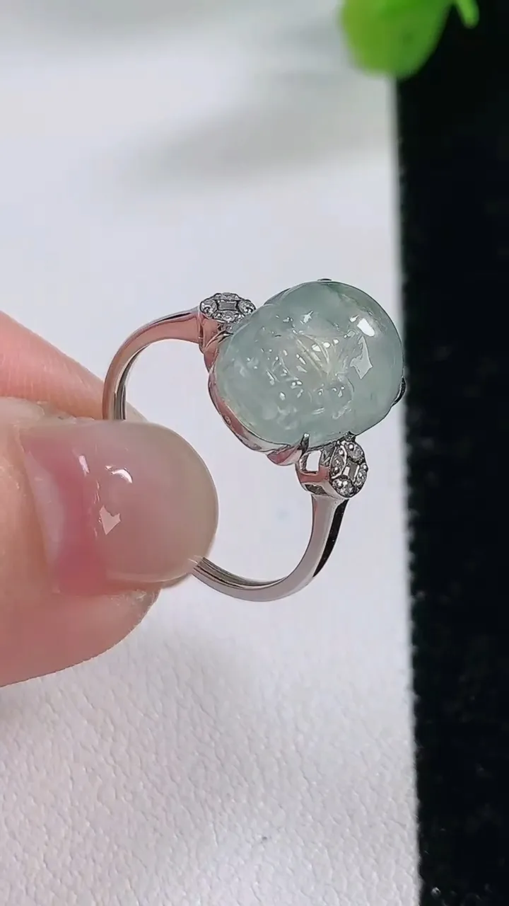 天然A货翡翠种飘花貔貅戒指，尺寸17.2-12-9.7-7.2，重:2.45g2025年11月30日
工厂直销收藏佳品,种好水足，色泽均匀，有种有色，上手高大气！