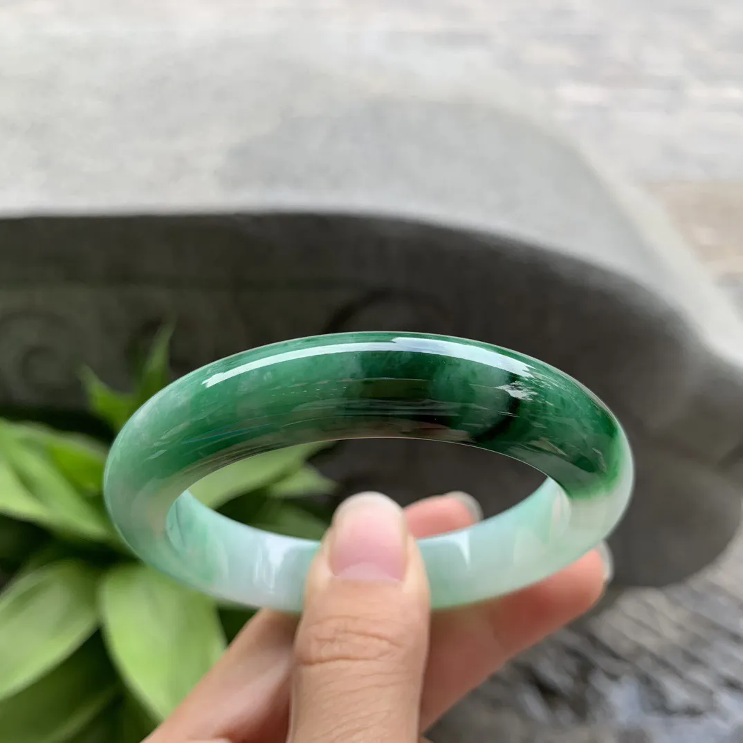 小圈口 53.3-11.2-9.2【辣绿正圈手镯】正圈53 54可戴