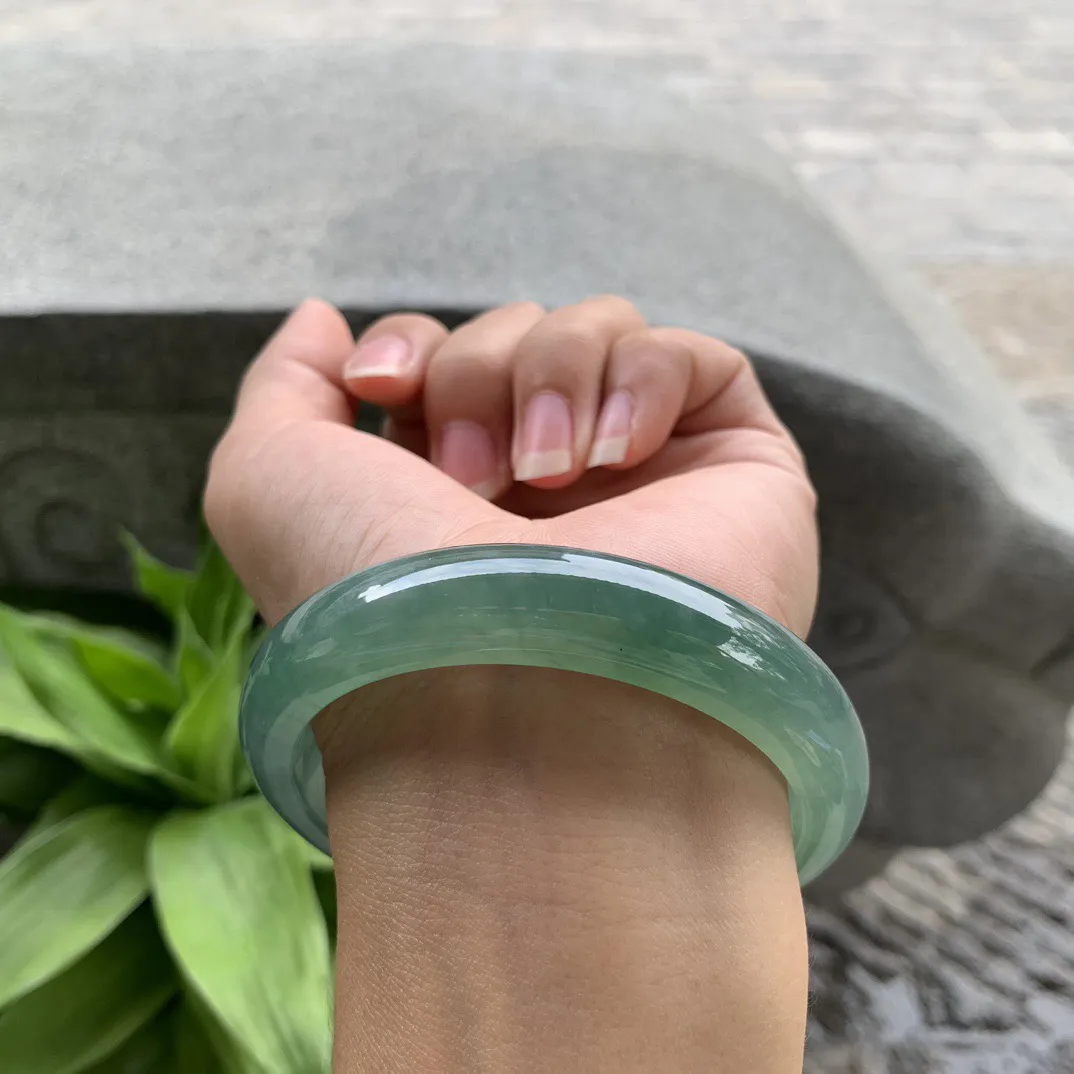 大圈口 59-12.7-8.2  【芙蓉绿正圈手镯】正圈59 60可戴
