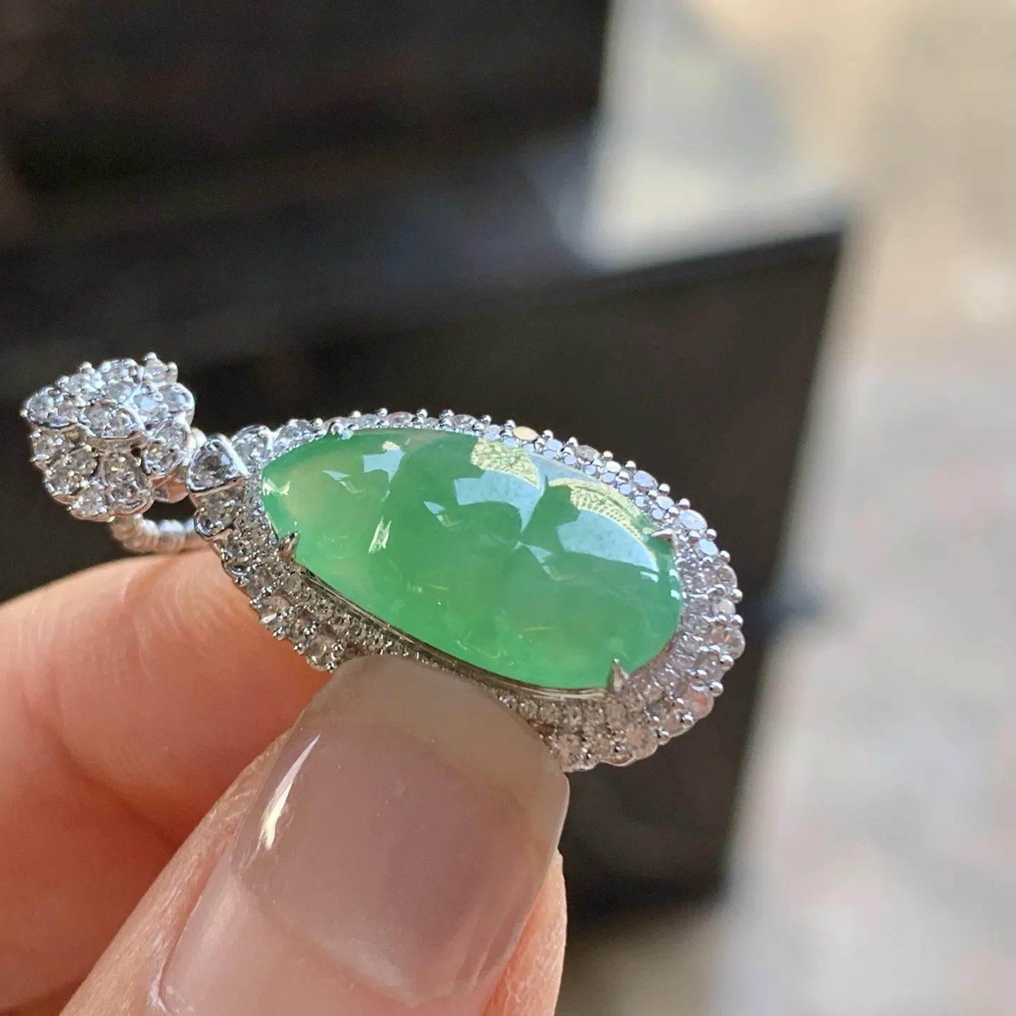 金钻镶嵌冰晴绿豆子^_^清新