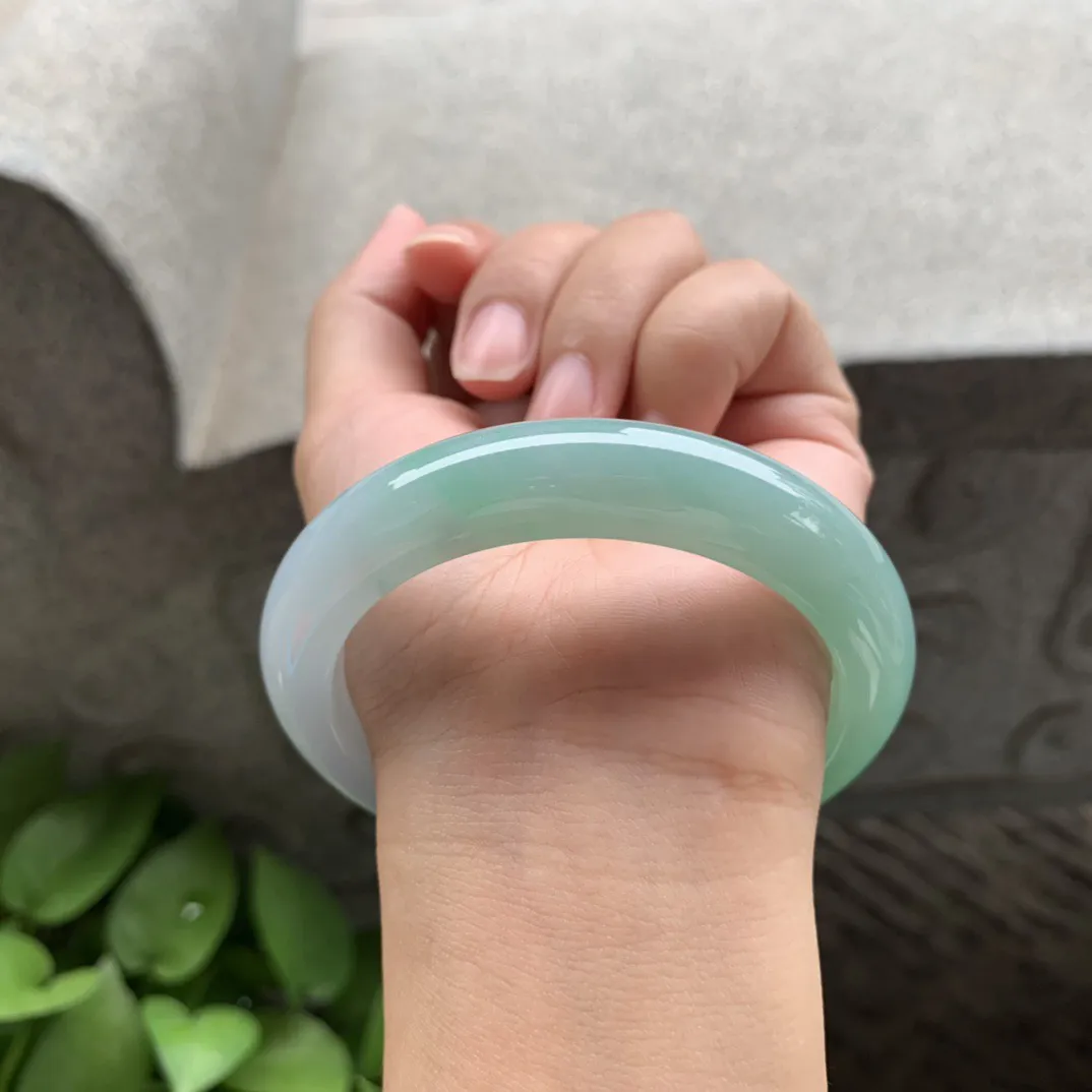 圈口57-12.3-9.3 【果绿正圈手镯】正圈57 58可戴