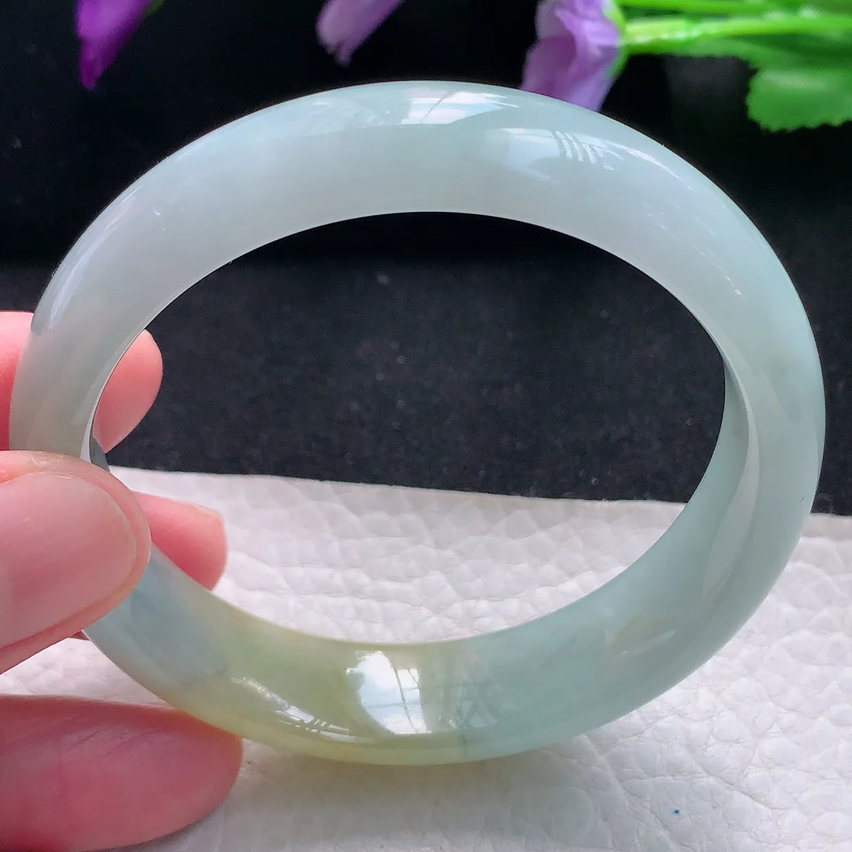 mq自然光55.5*14*7.3平安镯 天然缅甸翡翠a货手镯黄翡正圈宽边镯子