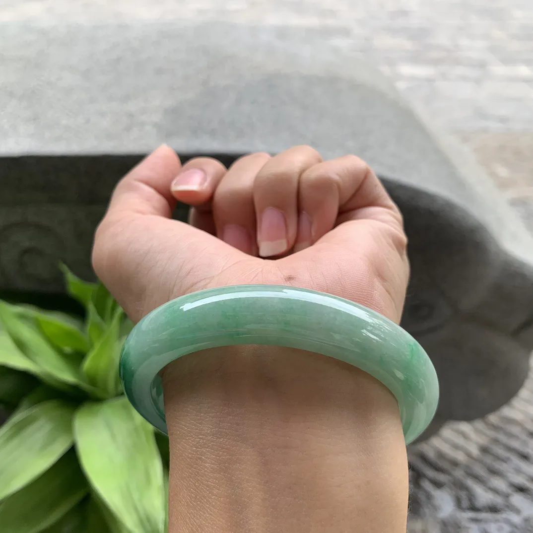 圈口 57.8-12-9  【辣绿正圈手镯】正圈57 58可戴