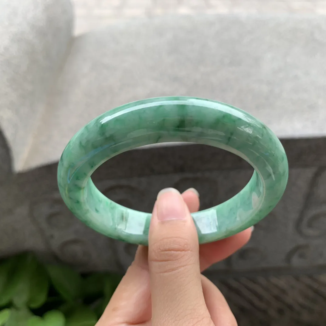 圈口 57.5-12.7-9.4   【满绿正圈手镯】正圈57 58可戴