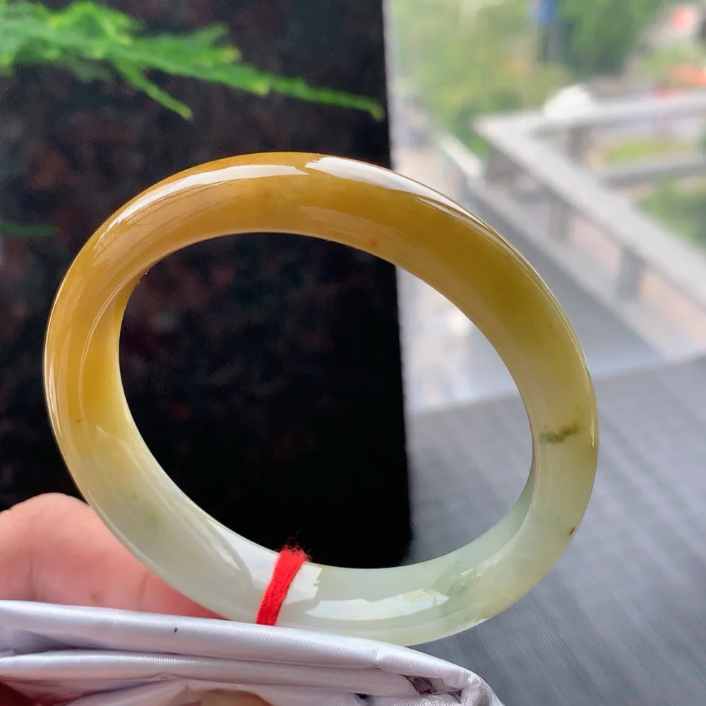 正圈冰糯黄翡 无瑕 尺寸:55.4/12.2/7.7超值