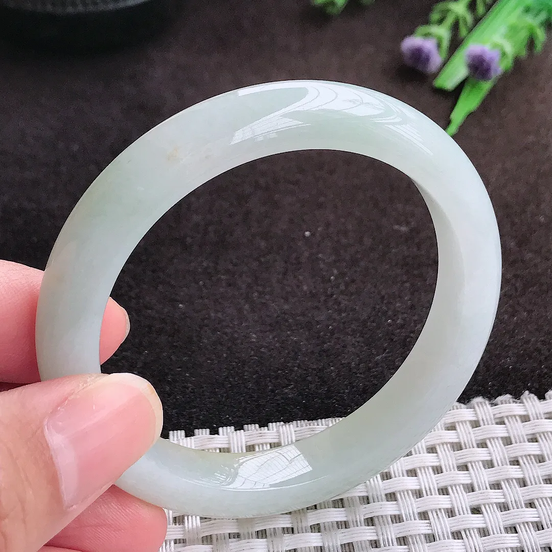 自然光52.5/10/7.9老坑冰润水灵特色黄翡手镯宽边翡翠玉镯美人镯