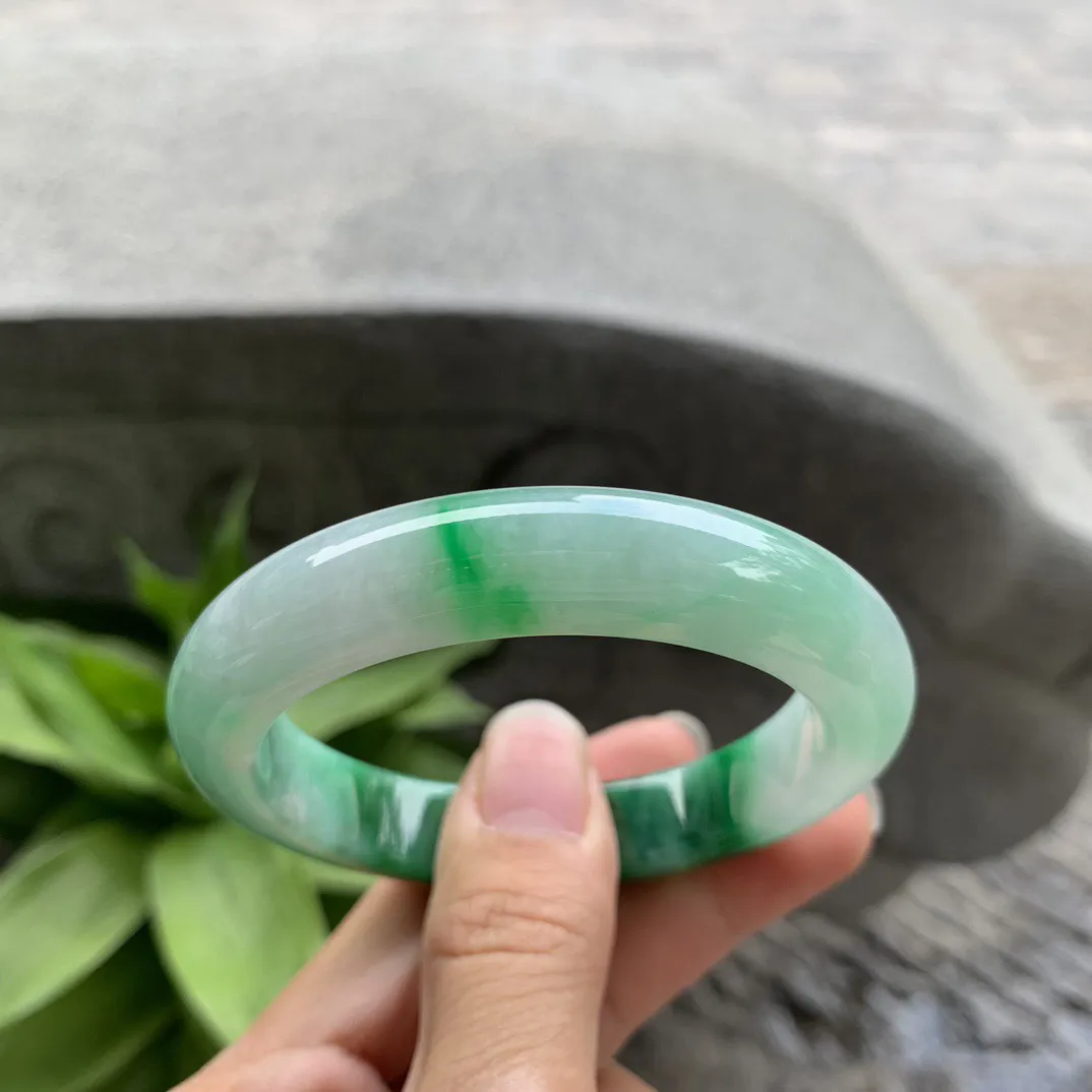 小圈口 53.3-11.2-9.2【辣绿正圈手镯】正圈53 54可戴