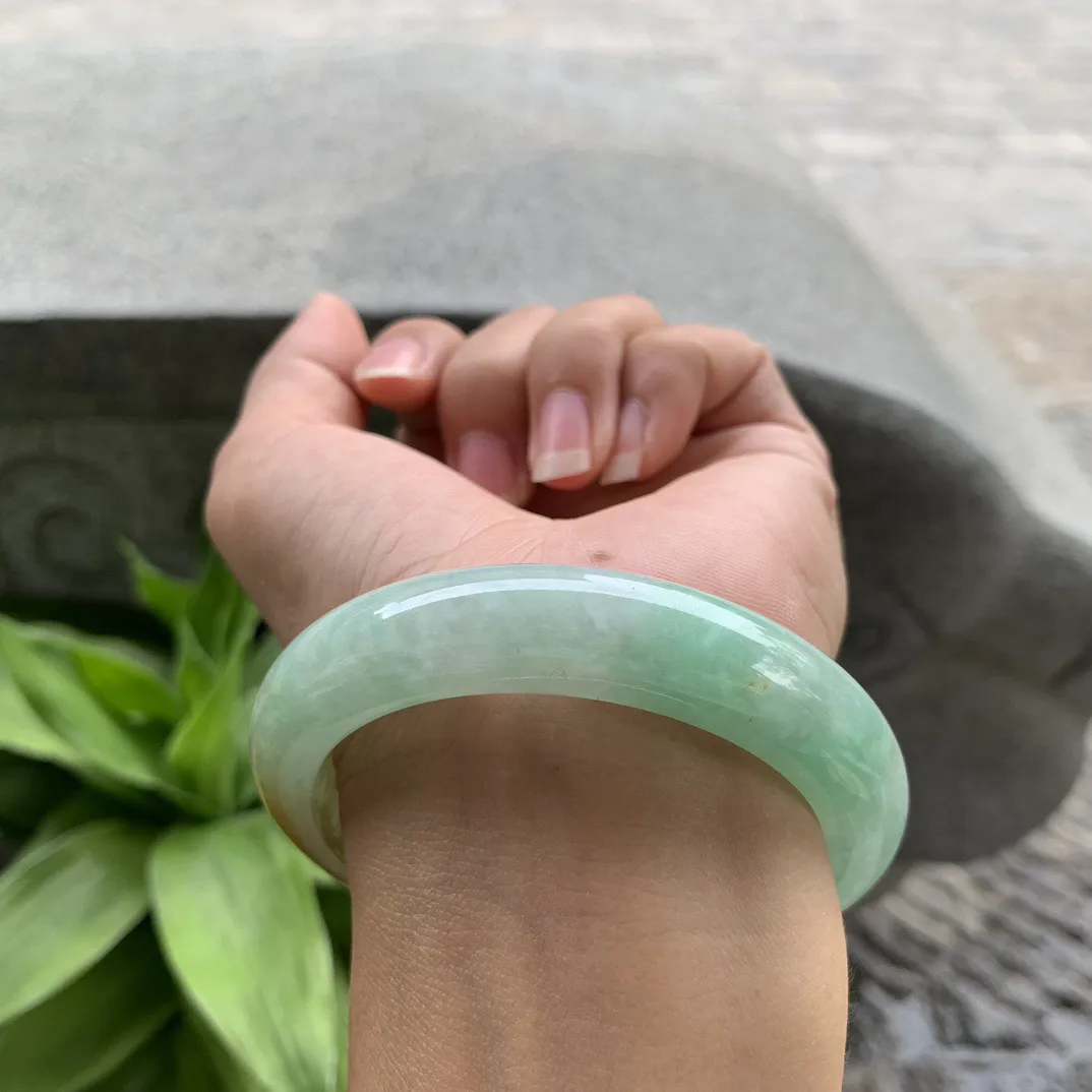 圈口 55.2-12.2-9.2【黄加绿正圈手镯】正圈55 56可戴