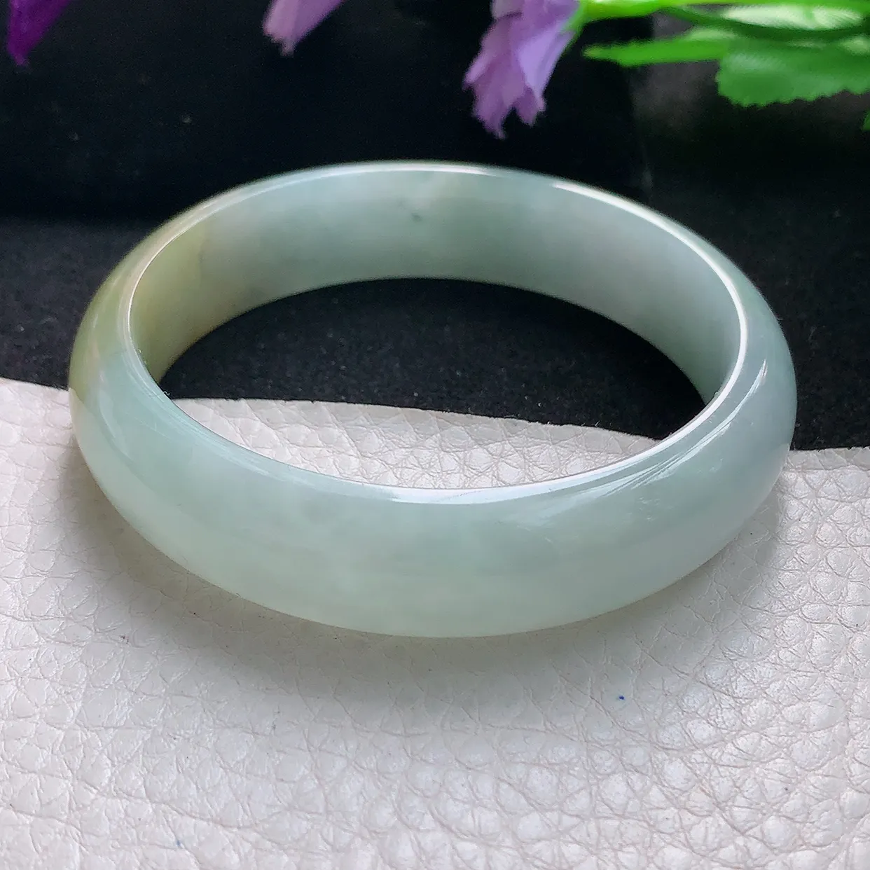 mq自然光55.5*14*7.3平安镯 天然缅甸翡翠a货手镯黄翡正圈宽边镯子