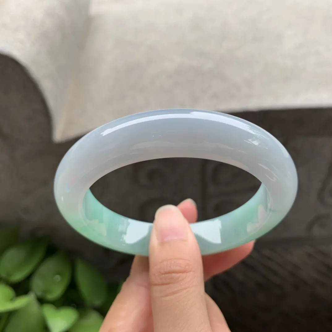 圈口57-12.3-9.3 【果绿正圈手镯】正圈57 58可戴