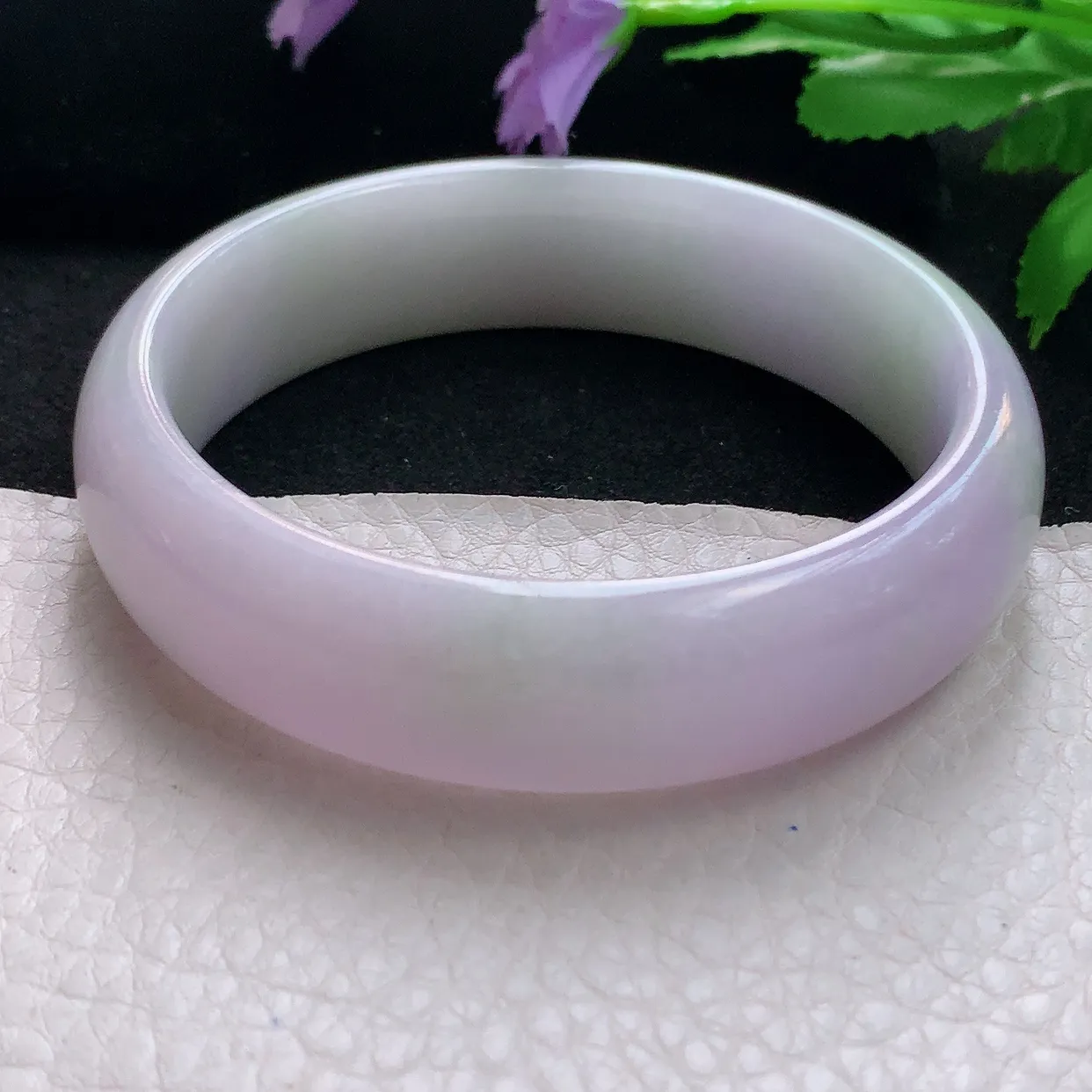 ss自然光60*16.6*7.8平安镯轮胎镯大圈口天然缅甸翡翠手镯双彩黄加紫正圈宽边镯子