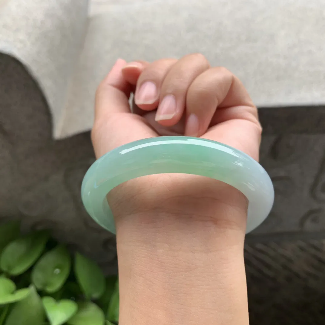 圈口57-12.3-9.3 【果绿正圈手镯】正圈57 58可戴