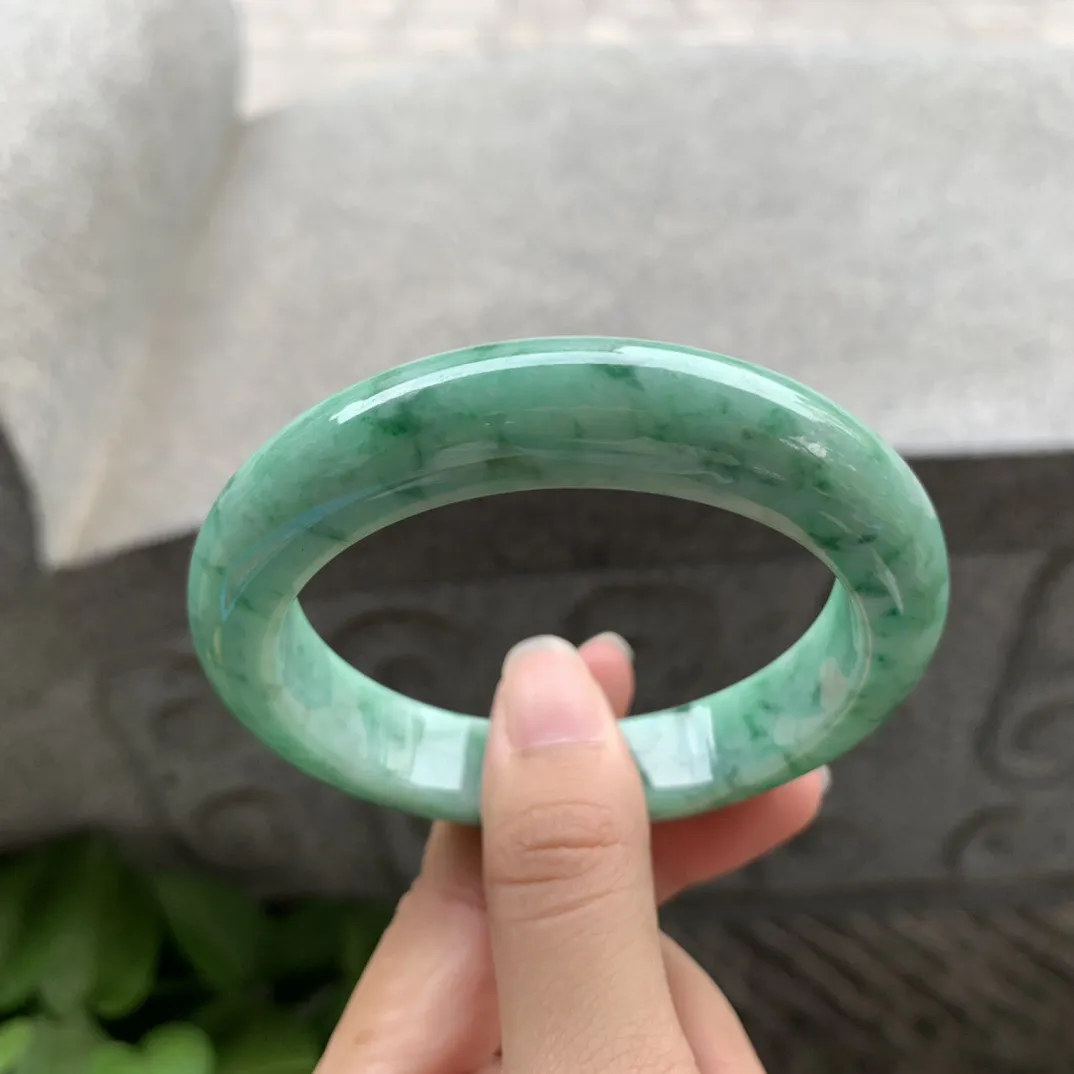 圈口 57.5-12.7-9.4   【满绿正圈手镯】正圈57 58可戴