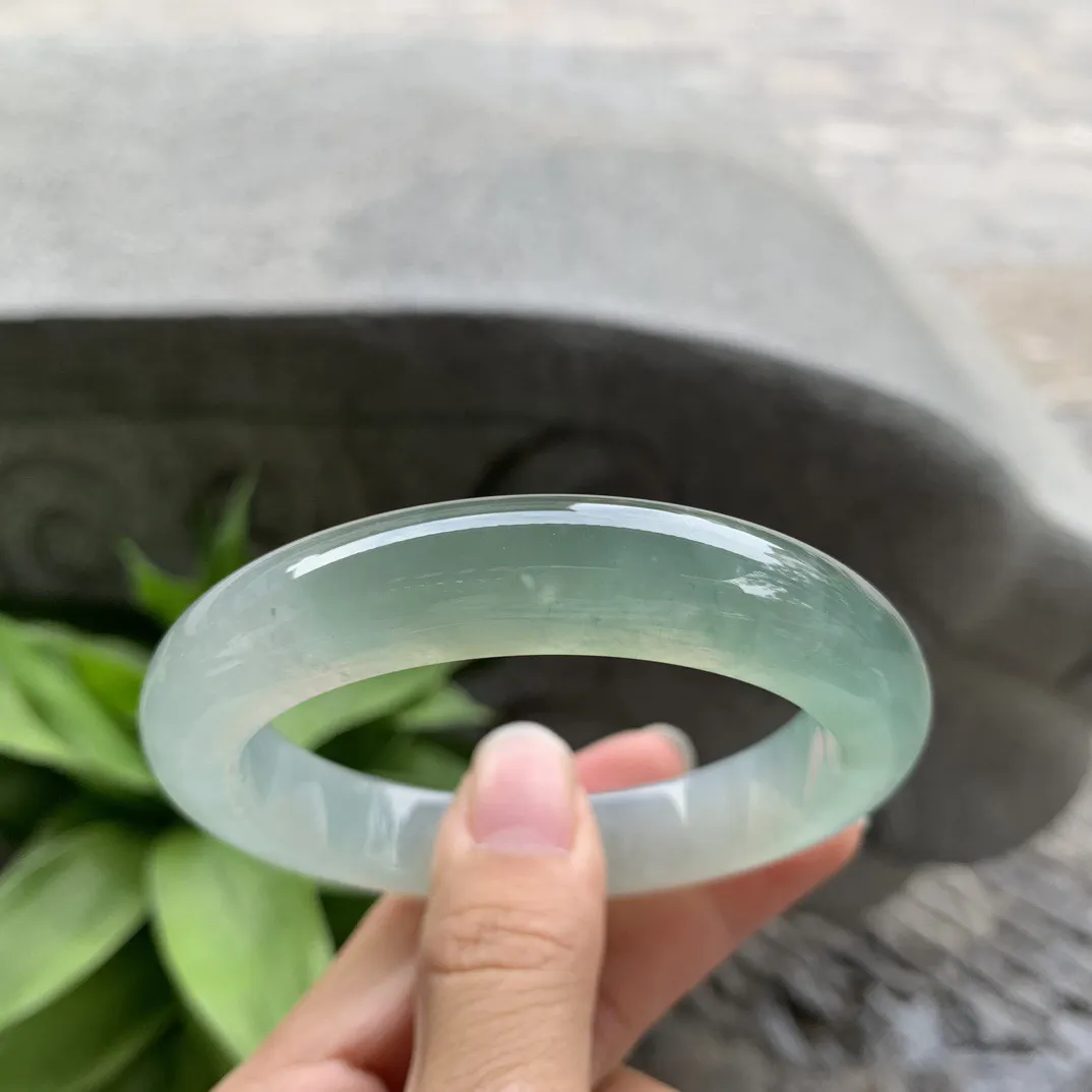 圈口 57-12-9.6  【冰种芙蓉绿正圈手镯】正圈57 58可戴