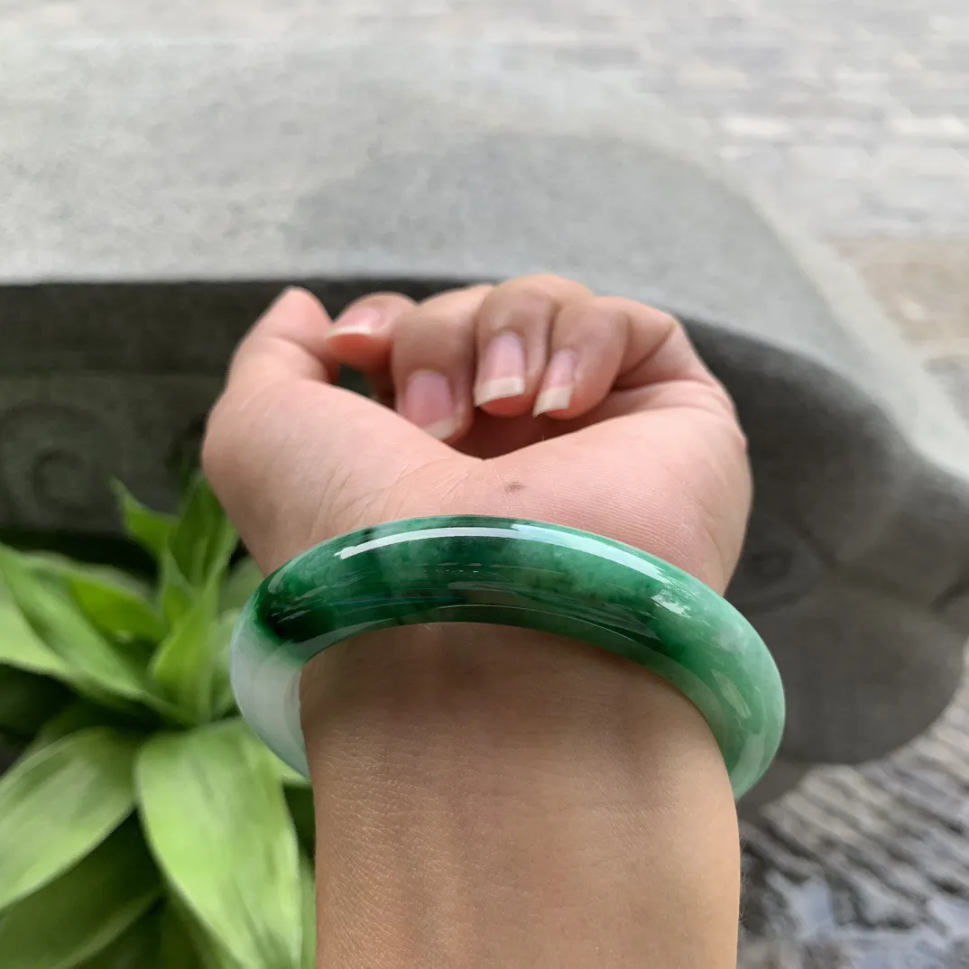 小圈口 53.3-11.2-9.2【辣绿正圈手镯】正圈53 54可戴