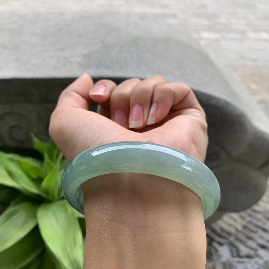 大圈口 59-12.7-8.2  【芙蓉绿正圈手镯】正圈59 60可戴
