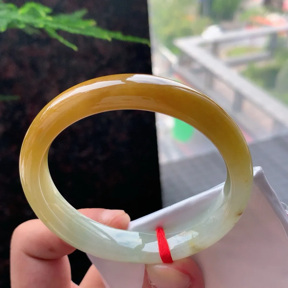 正圈冰糯黄翡 无瑕 尺寸:55.4/12.2/7.7超值