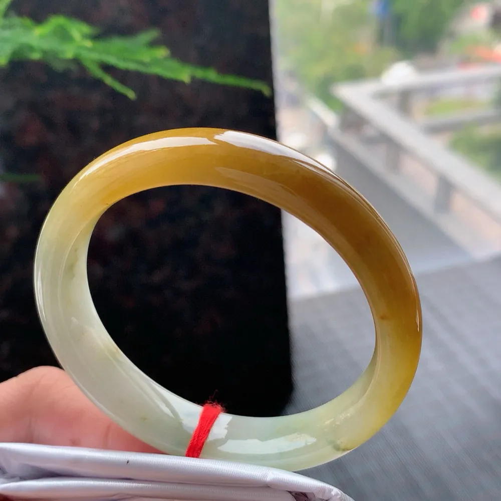 正圈冰糯黄翡 无瑕 尺寸:55.4/12.2/7.7超值