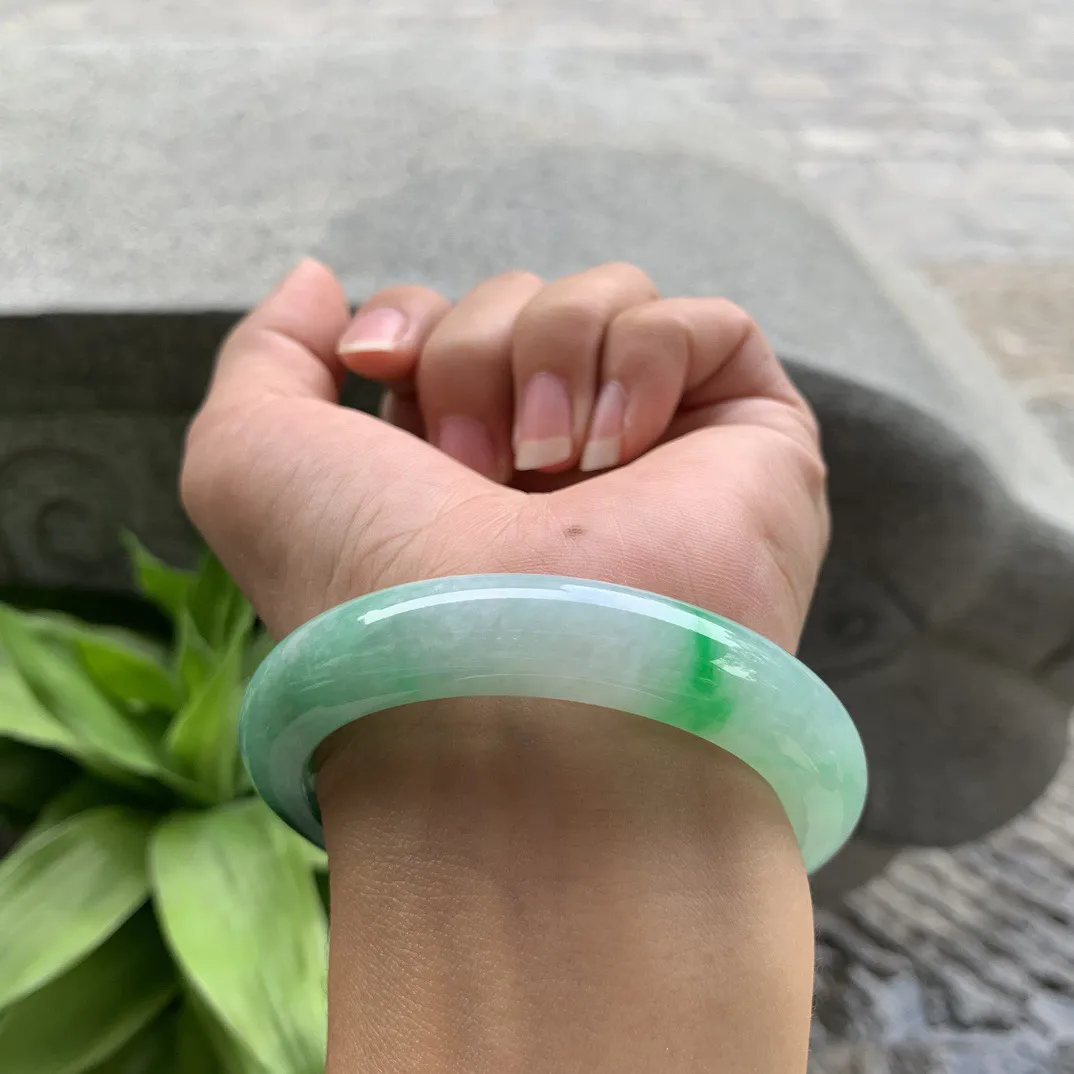 小圈口 53.3-11.2-9.2【辣绿正圈手镯】正圈53 54可戴