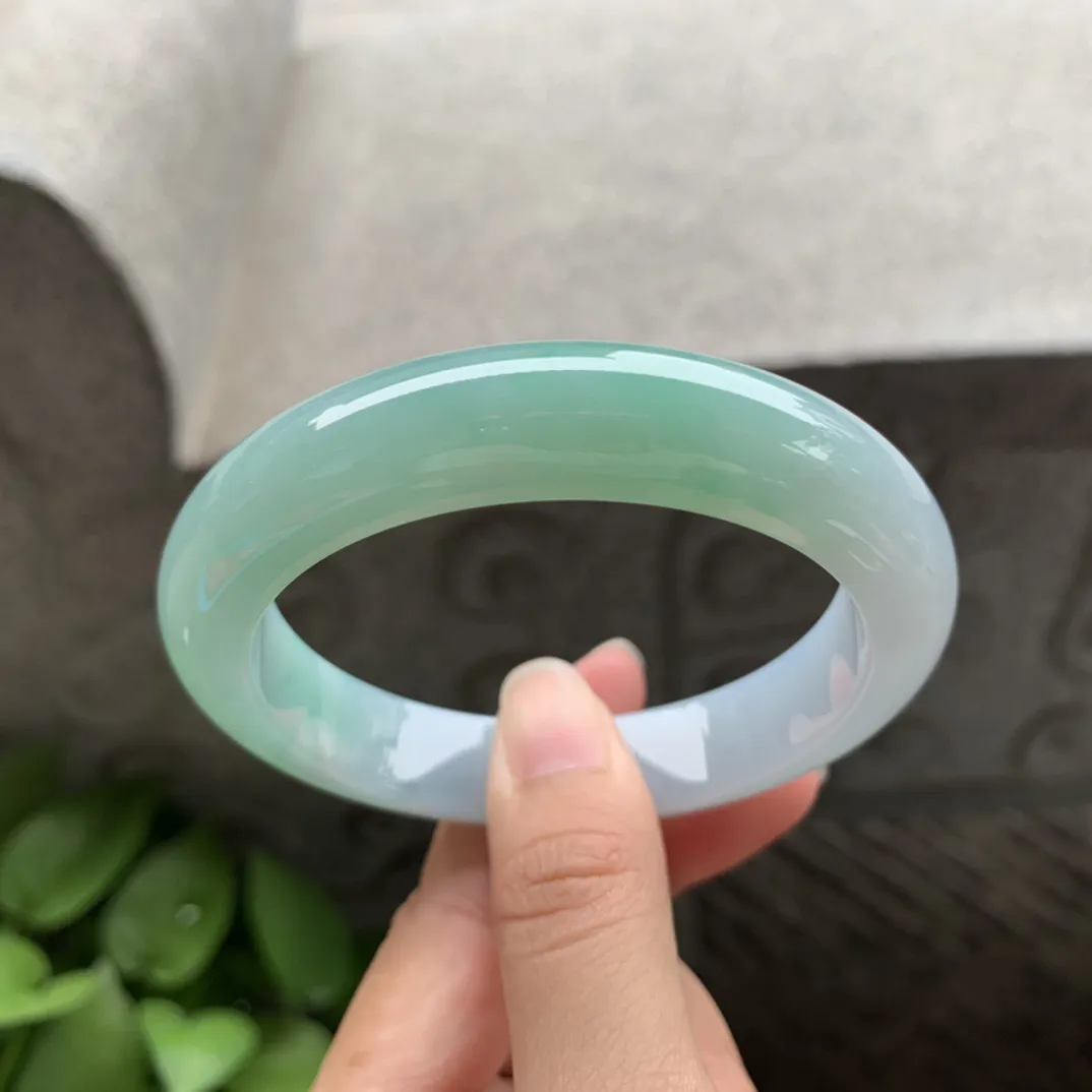 圈口57-12.3-9.3 【果绿正圈手镯】正圈57 58可戴