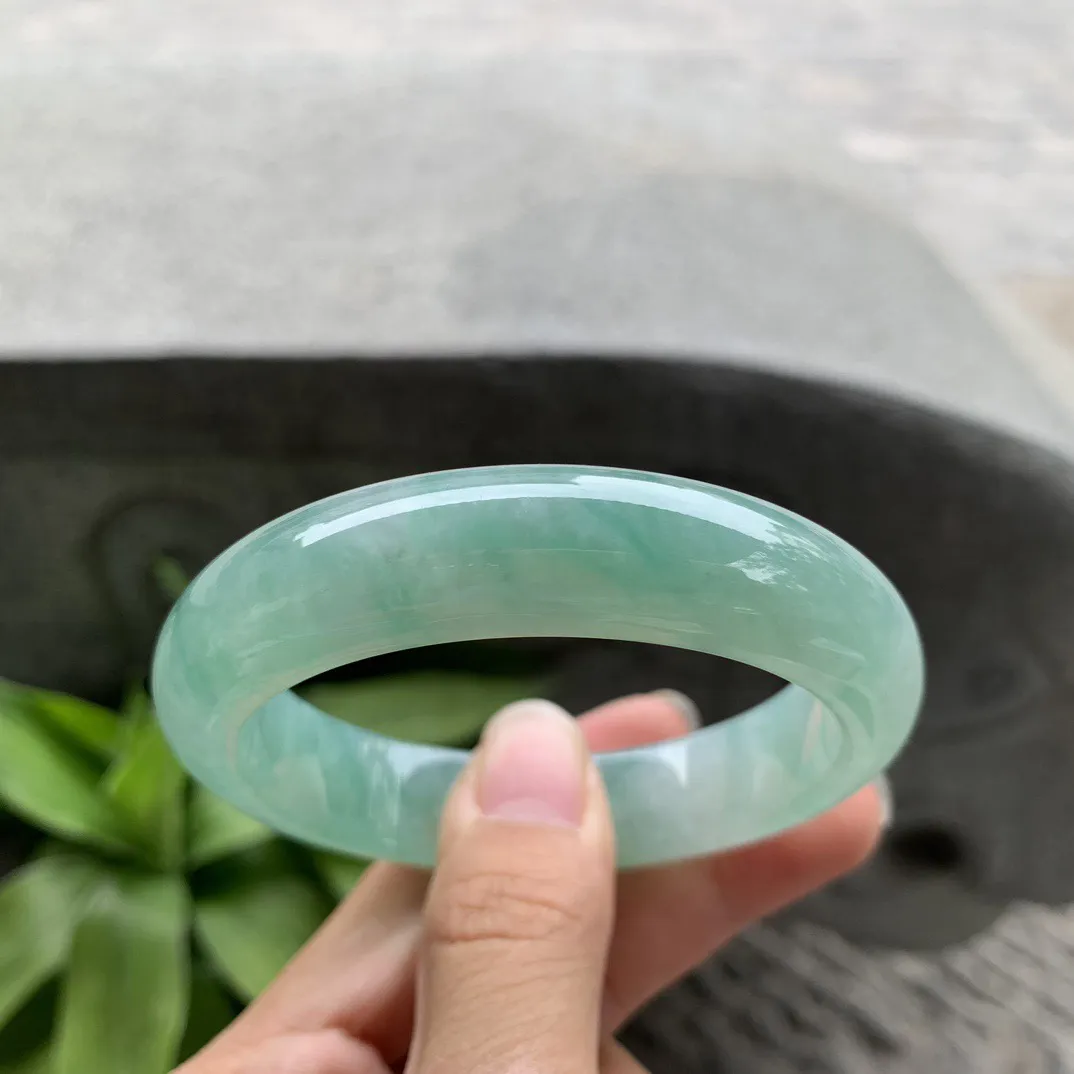 圈口55.2-13.7-8.9mm 【冰绿正圈手镯】正圈55 56可戴