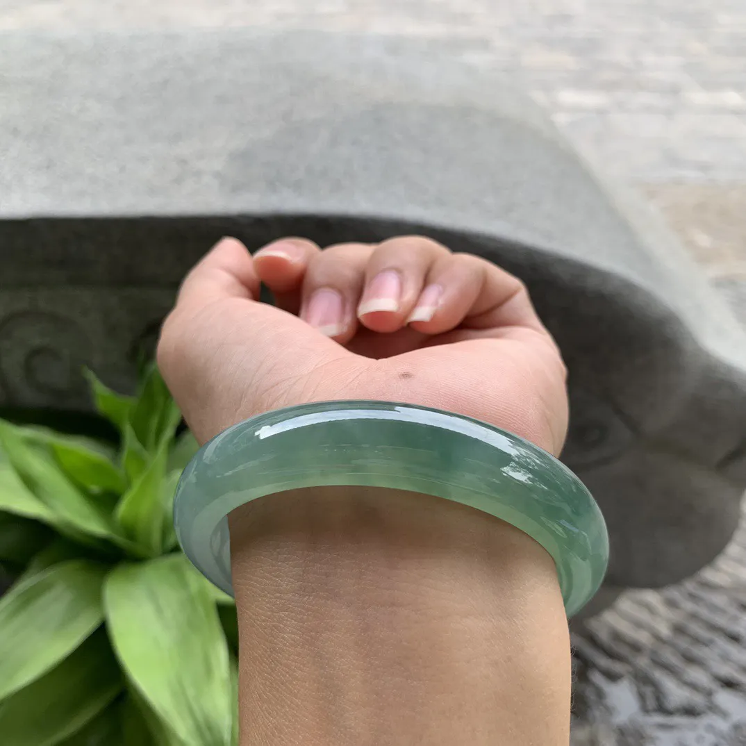 大圈口 59-12.7-8.2  【芙蓉绿正圈手镯】正圈59 60可戴
