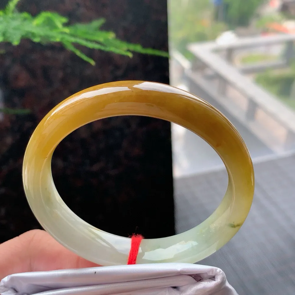 正圈冰糯黄翡 无瑕 尺寸:55.4/12.2/7.7超值