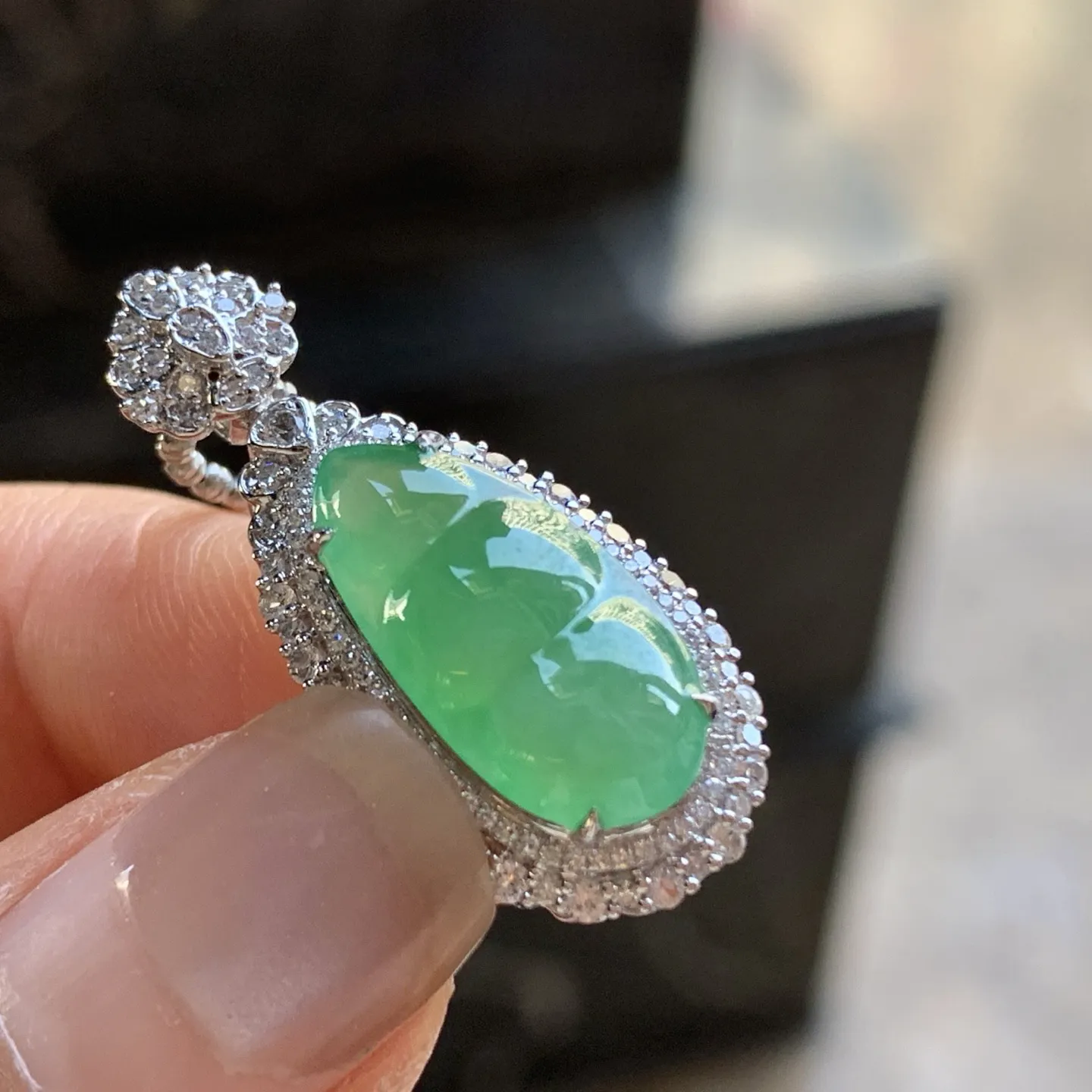 金钻镶嵌冰晴绿豆子^_^清新