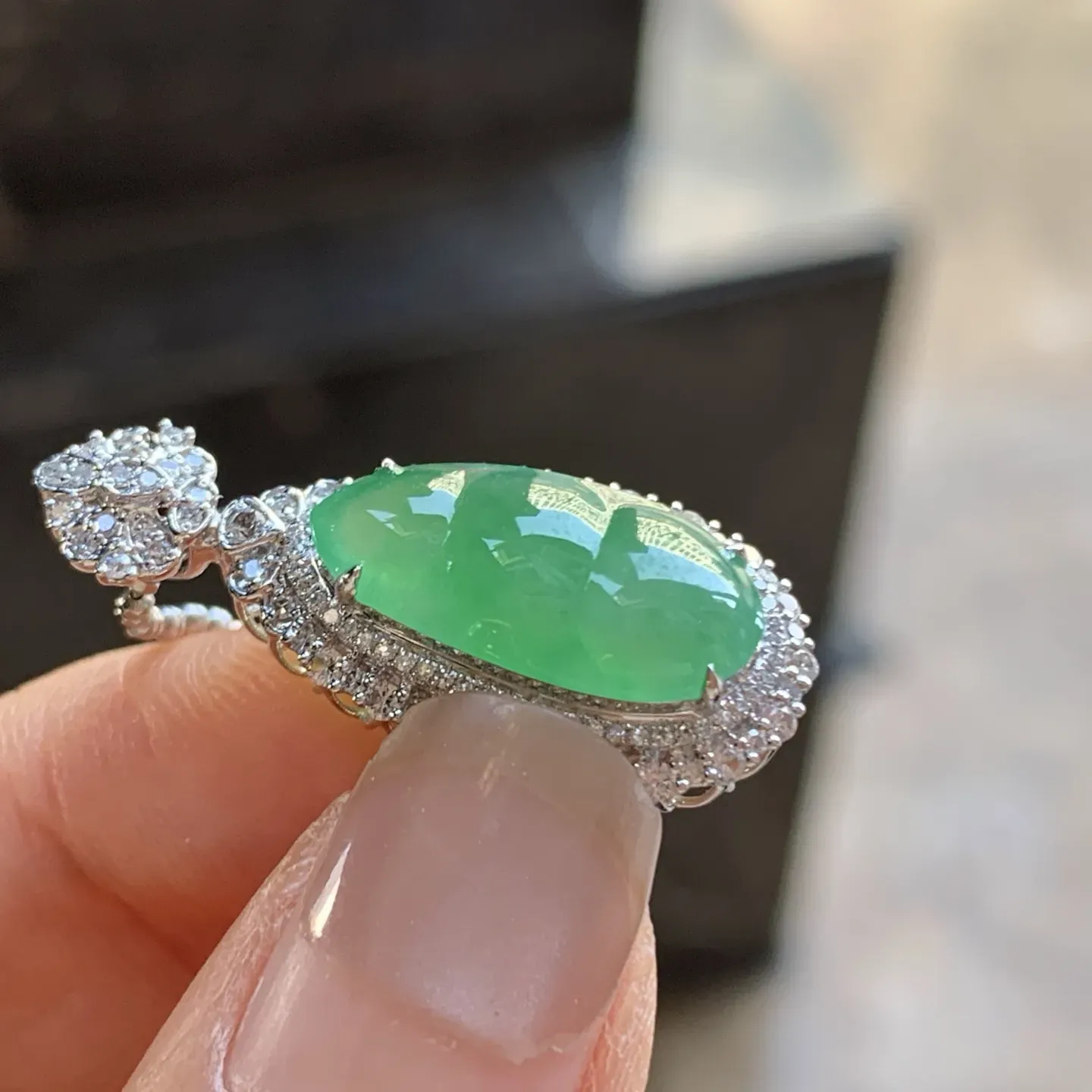 金钻镶嵌冰晴绿豆子^_^清新