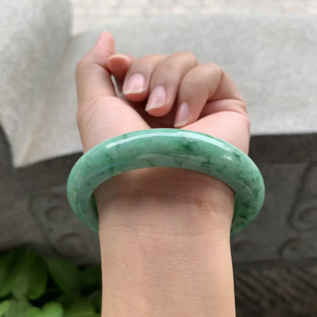 圈口 57.5-12.7-9.4   【满绿正圈手镯】正圈57 58可戴
