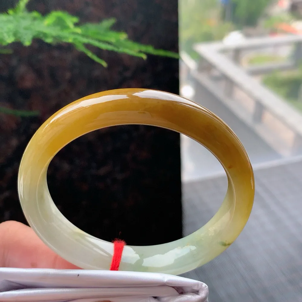 正圈冰糯黄翡 无瑕 尺寸:55.4/12.2/7.7超值