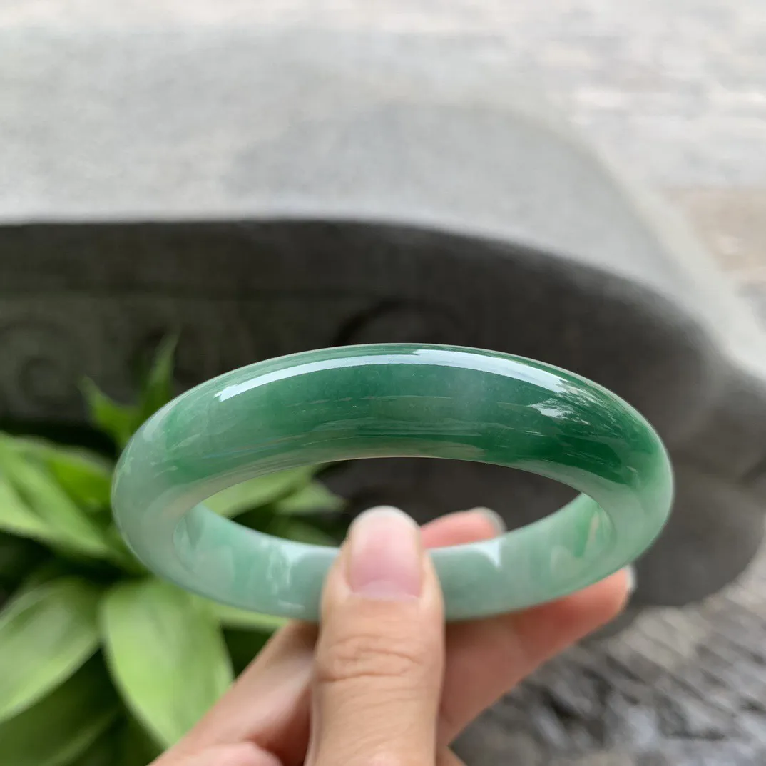 圈口 57.8-12-9  【辣绿正圈手镯】正圈57 58可戴