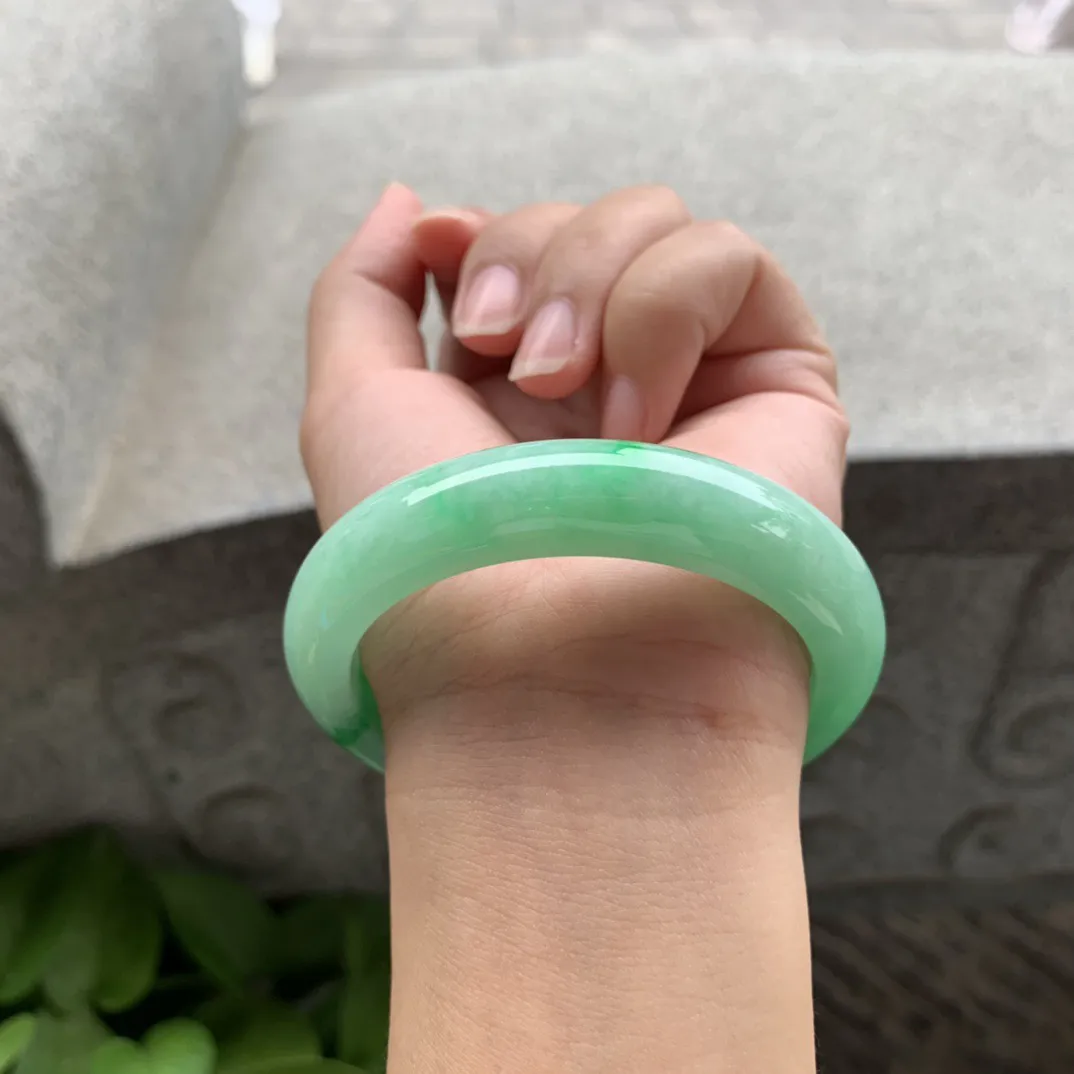 圈口 55-12.6-8.6【辣绿正圈手镯】 正圈55 56可戴