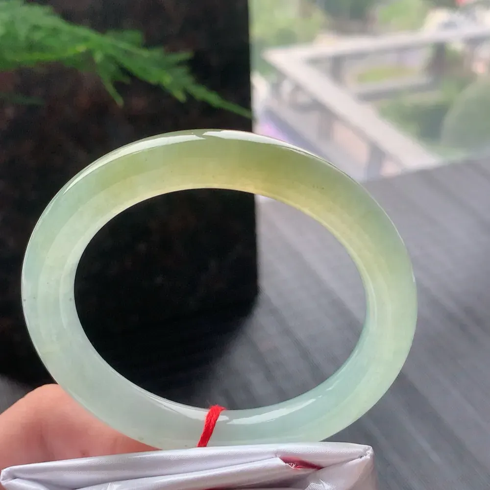 正圈高冰黄翡 一丝棉线 尺寸:56.6/10.1/9.8 种色俱佳