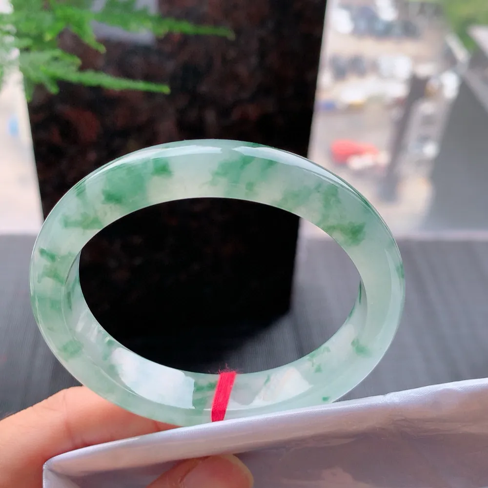 贵妃高冰绿花 无瑕 尺寸:57.7/49.3/12.2/7.9 花美 种水好