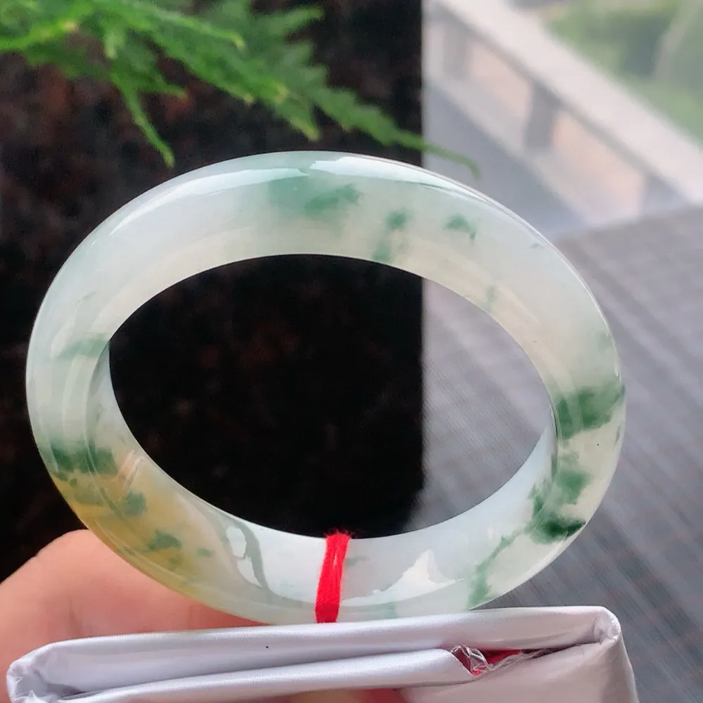 正圈高冰黄翡飘花 一丝棉根 尺寸:55.1/13/8.4 种色俱佳