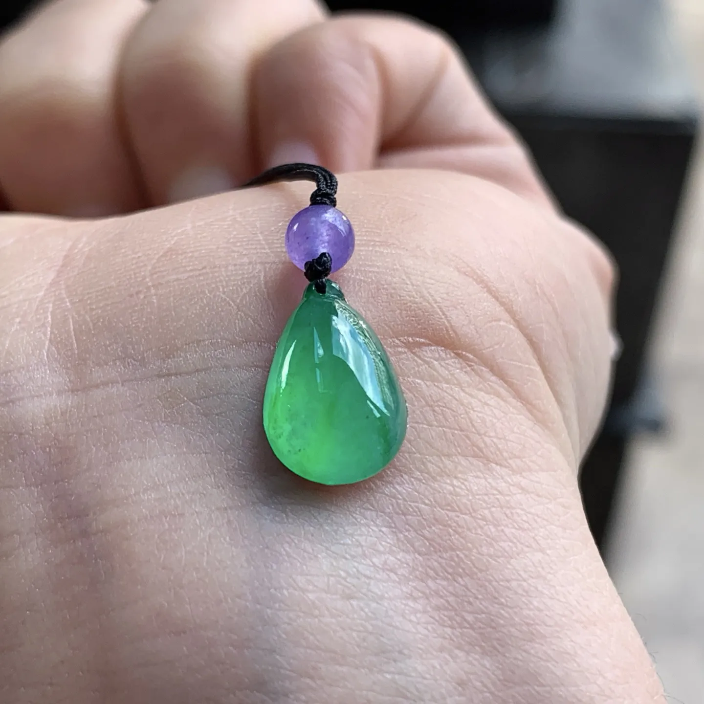 冰绿水滴裸石^_^冰透