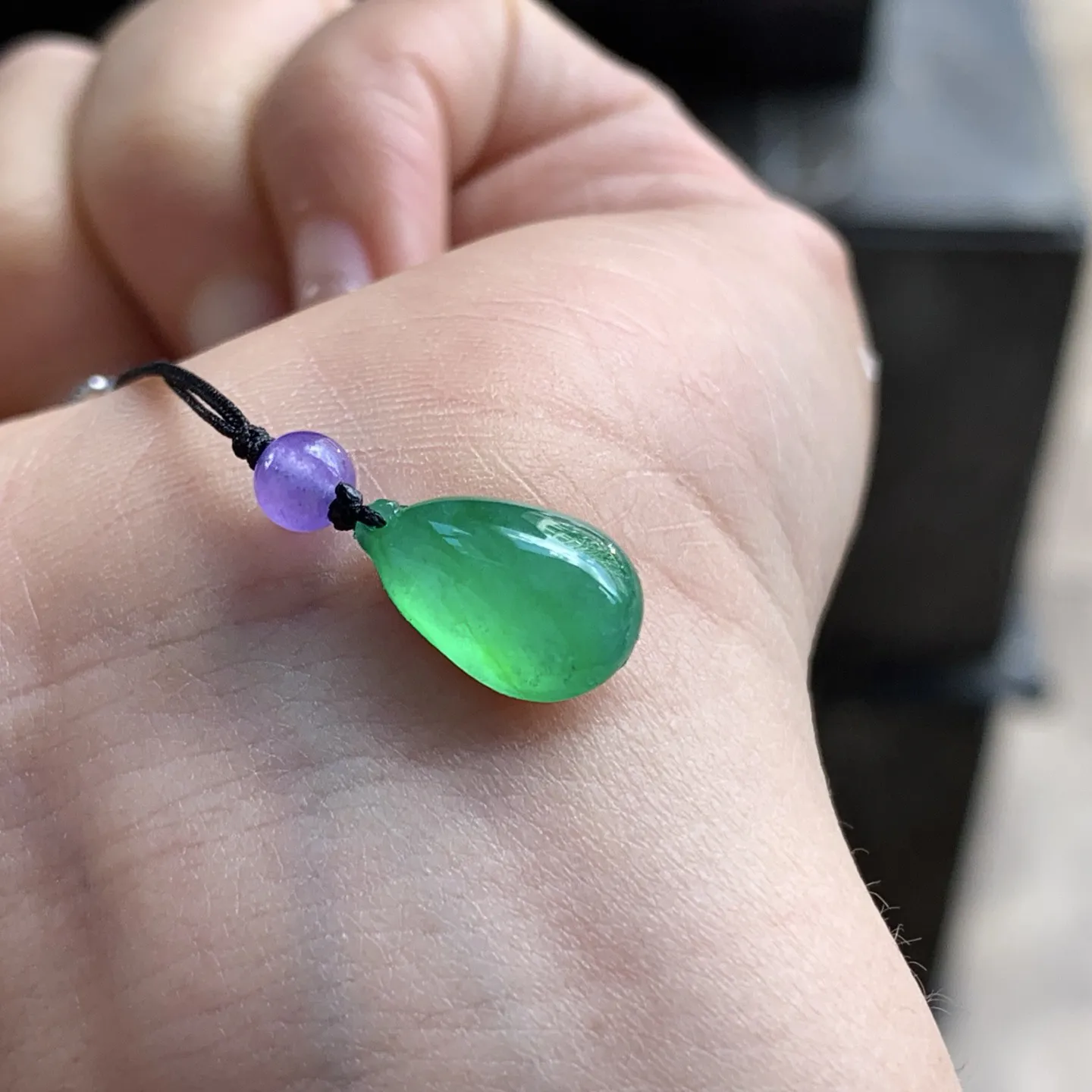 冰绿水滴裸石^_^冰透