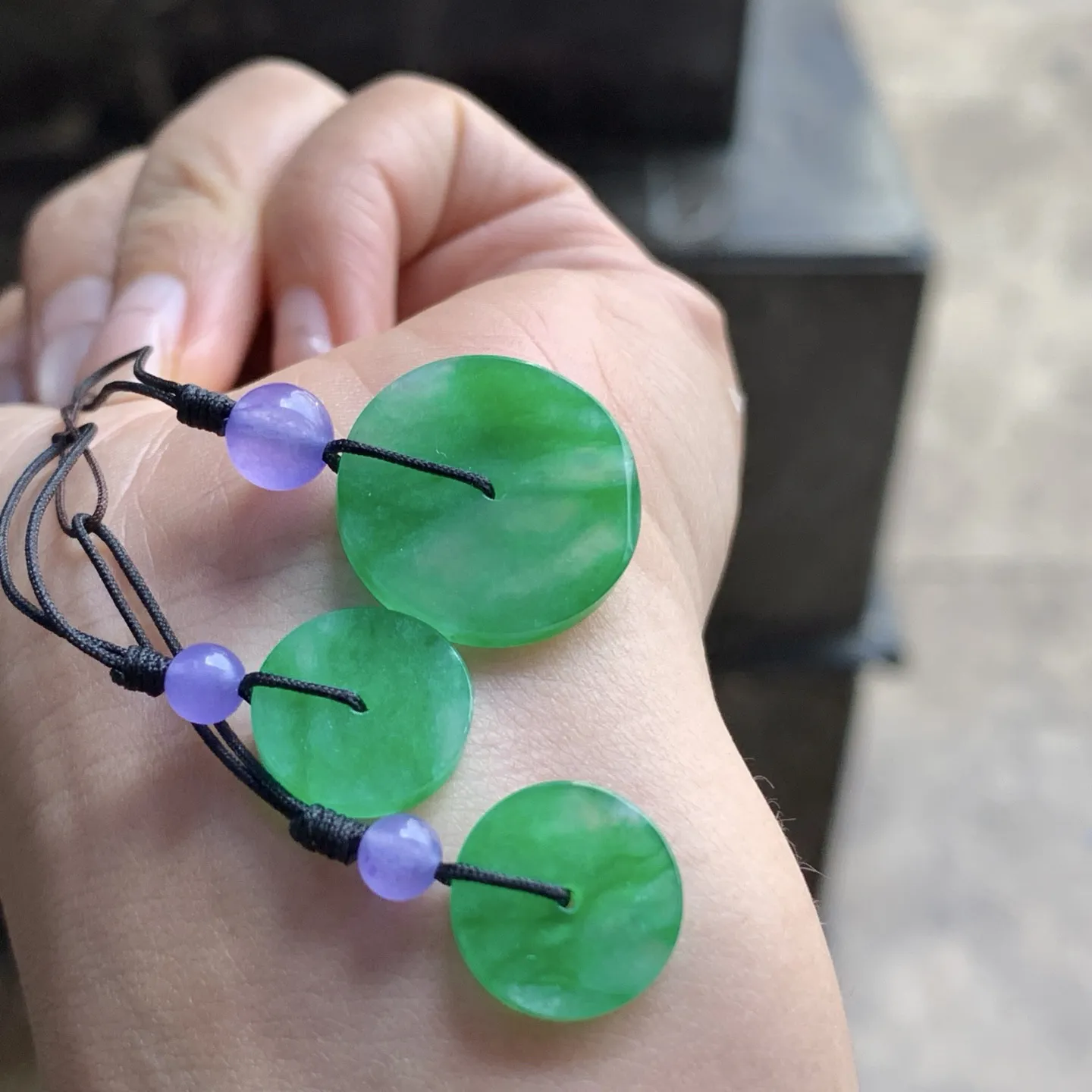 冰绿平安扣一套^_^颜色阳 种水足