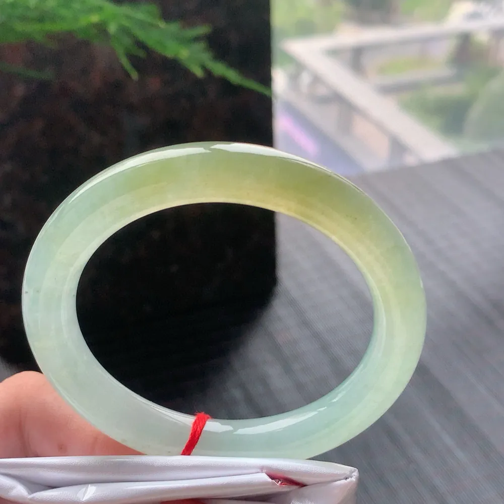 正圈高冰黄翡 一丝棉线 尺寸:56.6/10.1/9.8 种色俱佳