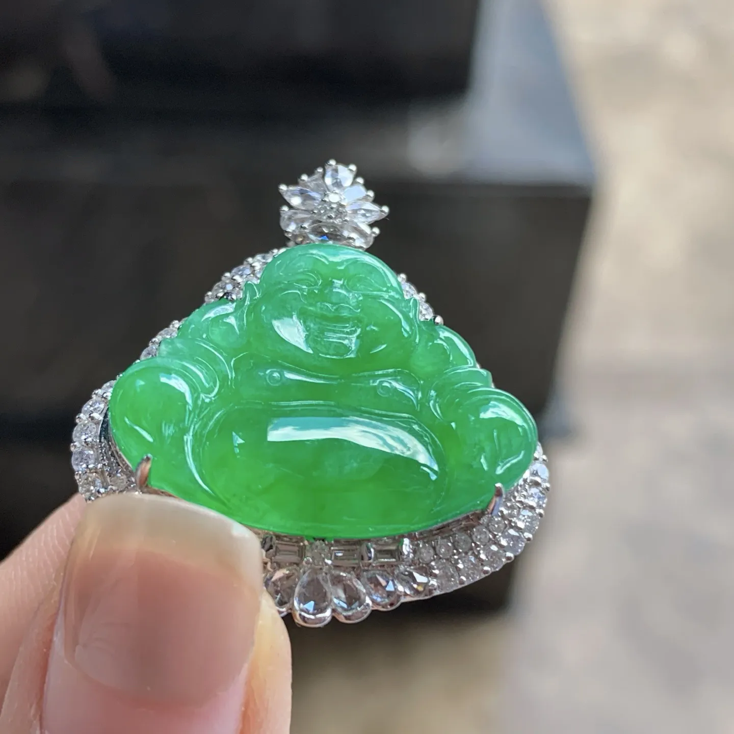 金钻镶嵌冰绿佛公^_^种水足色阳