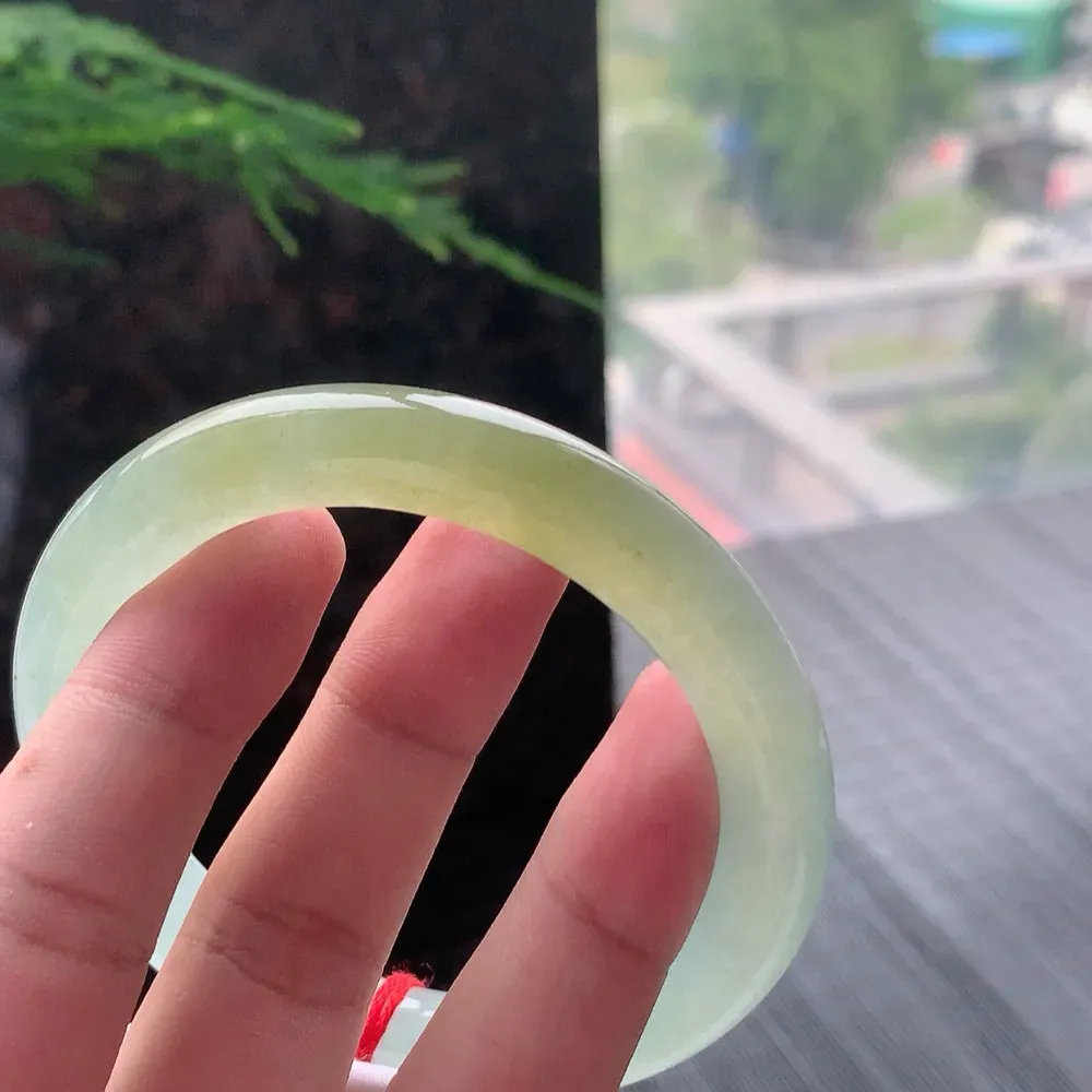 正圈高冰黄翡 一丝棉线 尺寸:56.6/10.1/9.8 种色俱佳