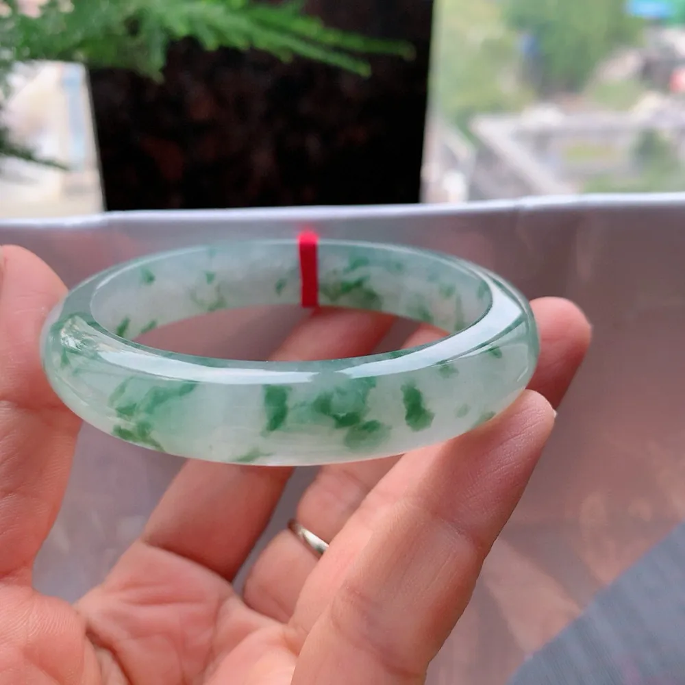 贵妃高冰绿花 无瑕 尺寸:57.7/49.3/12.2/7.9 花美 种水好