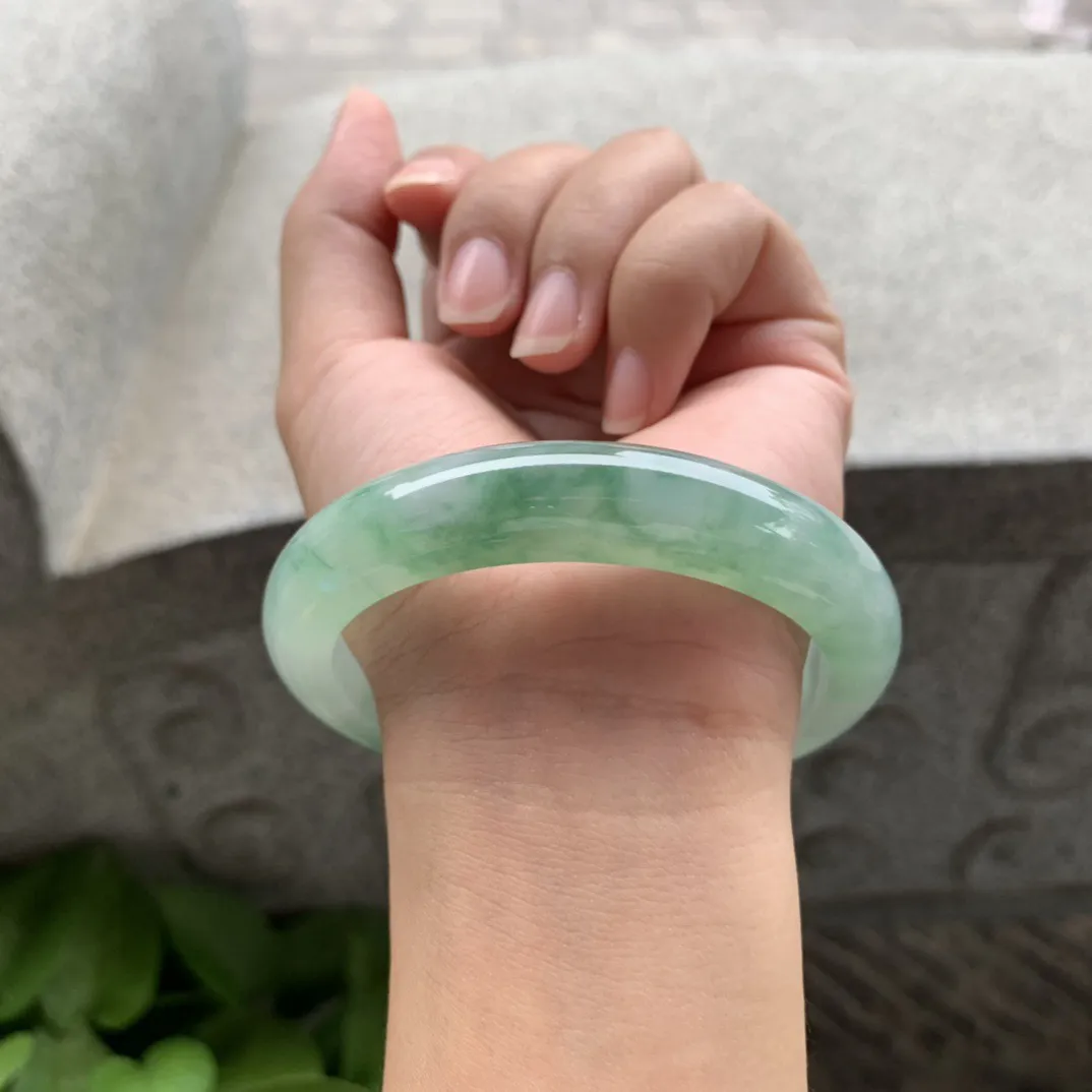 大圈口 61-12.8-9.1  【芙蓉绿正圈手镯】正圈61 62可戴