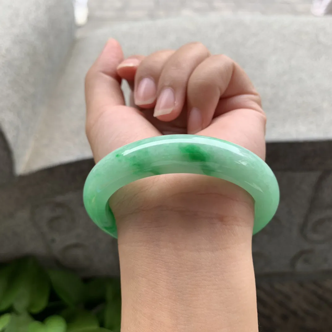圈口 55-12.6-8.6【辣绿正圈手镯】 正圈55 56可戴